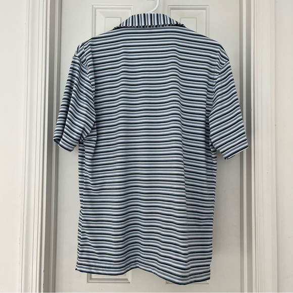 Peter Millar Striped Golf Polo Short Sleeve with Bay Creek Logo, Men’s Medium - Picture 2 of 5
